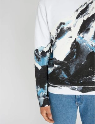 Shop Hugo Mountain-print Stretch-cotton Sweatshirt In Open Miscellaneous