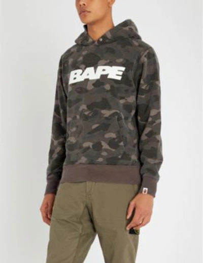 Shop A Bathing Ape Camouflage-print Cotton-jersey Hoody In Black