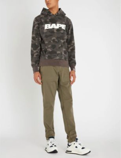 Shop A Bathing Ape Camouflage-print Cotton-jersey Hoody In Black