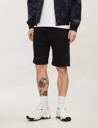 Shop Kenzo Shell-panel Cotton-jersey Shorts In Black
