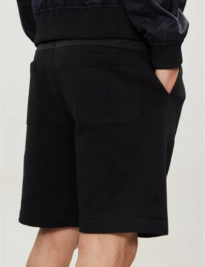 Shop Kenzo Shell-panel Cotton-jersey Shorts In Black
