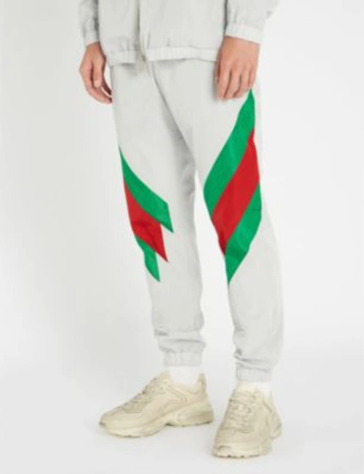 Shop Gucci Colour-blocked Shell Jogging Bottoms In Ivory