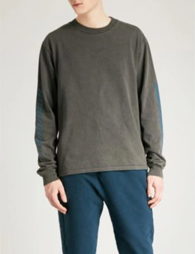 Shop Yeezy Season 6 Calabasas-print Cotton-jersey Sweatshirt In Core Indigo