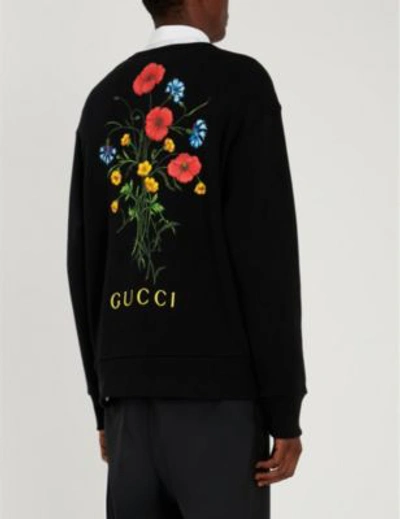 Shop Gucci Chateau Marmont Cotton-jersey T-shirt In Black Yellow