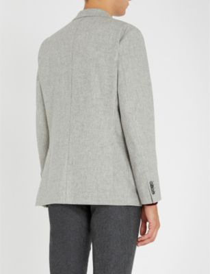 Oscar Jacobson Feng Regular-fit Wool Blazer In Grey | ModeSens
