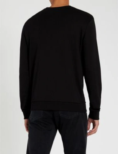 Shop Hugo Reverse Logo Cotton-jersey Sweatshirt In Black