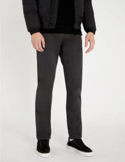 Shop Stone Island Relaxed-fit Straight Cotton Trousers In Dark Grey