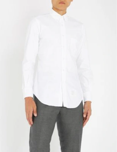 Shop Thom Browne Slim-fit Cotton-oxford Shirt In White