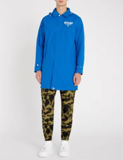 Shop A Bathing Ape Camouflage-print Lining Shell Coat In Blue