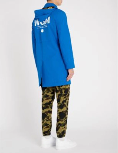 Shop A Bathing Ape Camouflage-print Lining Shell Coat In Blue