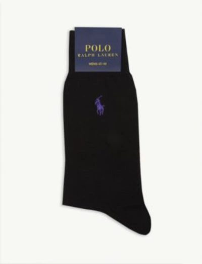 Shop Polo Ralph Lauren Wool-blend Socks In Black