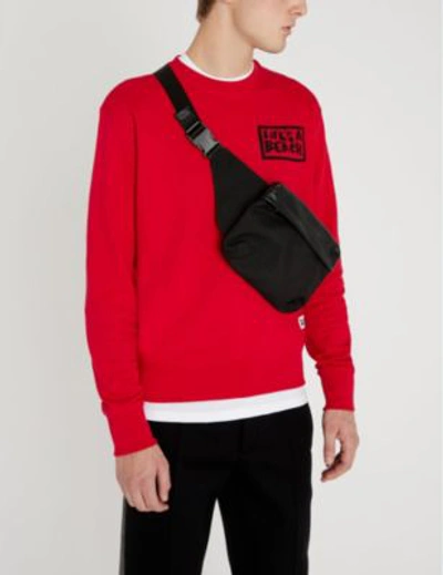 Shop Lifes A Beach Logo-print Cotton-jersey Sweatshirt In Red