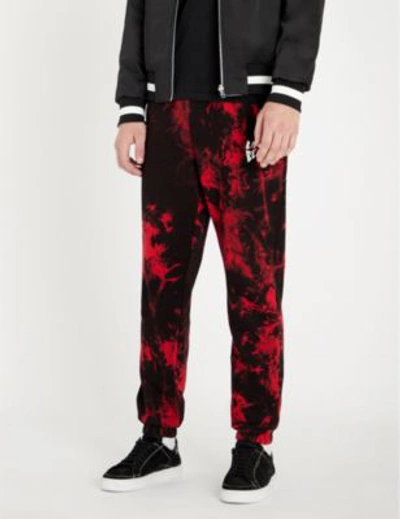 Shop Lifes A Beach Tie-dye Cotton-jersey Jogging Bottoms In Red