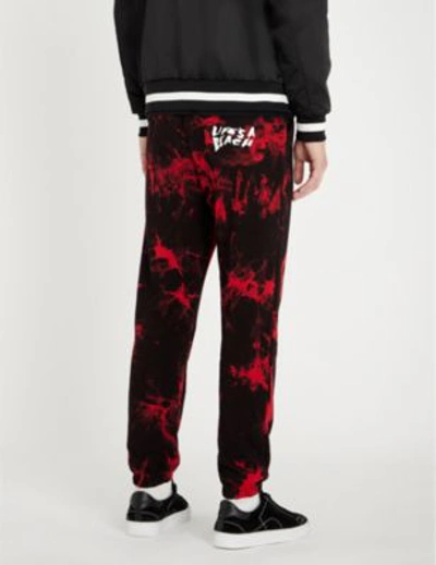 Shop Lifes A Beach Tie-dye Cotton-jersey Jogging Bottoms In Red