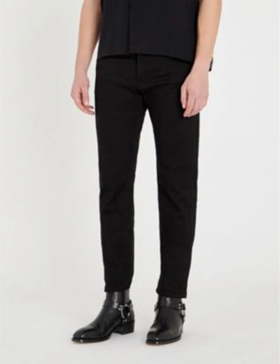 Shop Versace Printed-pocket Regular-fit Straight-leg Jeans In Nero