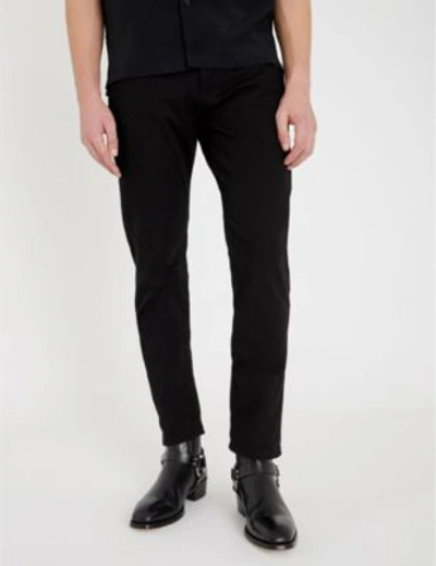 Shop Versace Printed-pocket Regular-fit Straight-leg Jeans In Nero