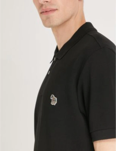 Ps By Paul Smith Black Zebra Polo In Black