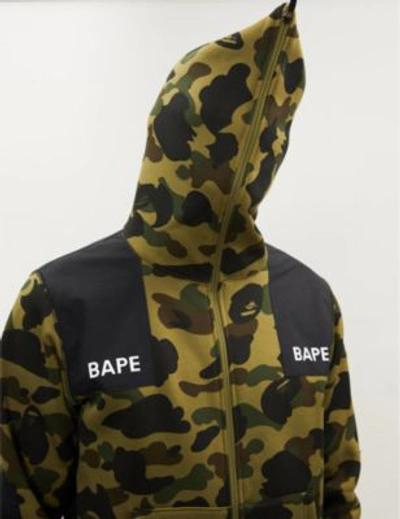 Shop A Bathing Ape Camouflage-print Cotton-jersey Hoody In Green