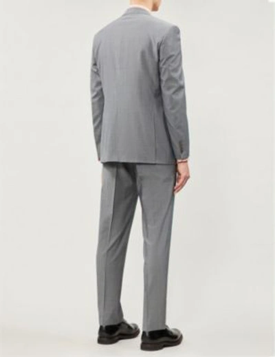 Shop Canali Birdseye Regular-fit Wool Suit In Grey