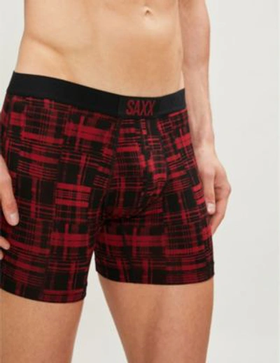 Shop Saxx Slim-fit Stretch-jersey Boxer Briefs In Red