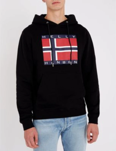 SANDRO HELLY HANSEN-EMBROIDERED COTTON-JERSEY HOODY 