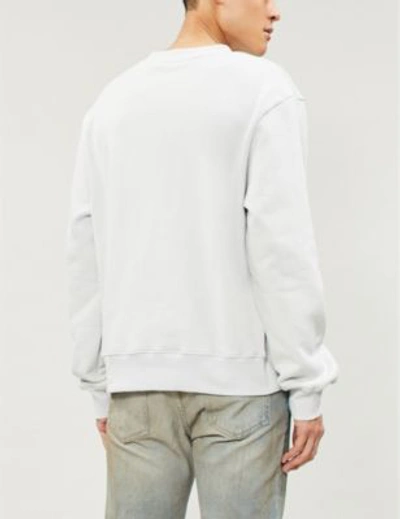 Shop 424 Graphic-print Cotton-jersey Sweatshirt In White
