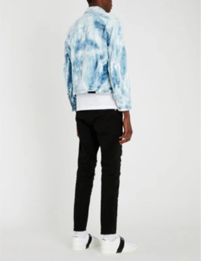 Shop Dsquared2 Dan Bleached Denim Jacket In Blue