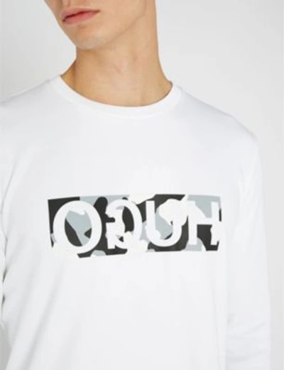 Shop Hugo Reverse Logo Cotton-jersey T-shirt In White