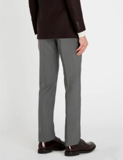 Shop Corneliani Leader-fit Straight Wool And Mohair-blend Trousers In Grey