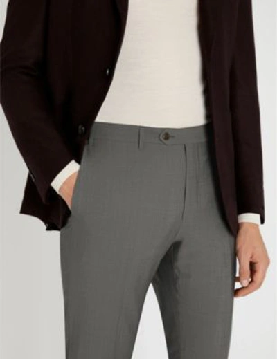 Shop Corneliani Leader-fit Straight Wool And Mohair-blend Trousers In Grey