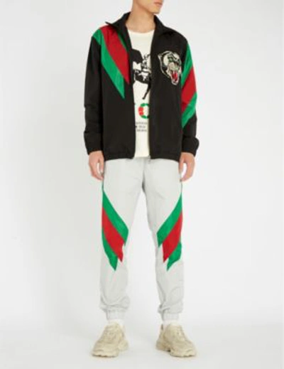 Shop Gucci Colour-blocked Shell Jacket In Black