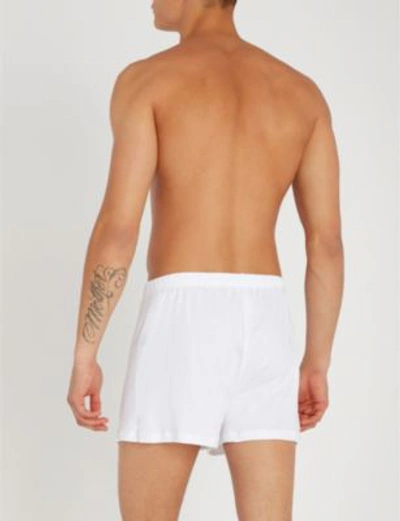 Shop Hanro Men's White Sea Island Relaxed-fit Cotton Boxers