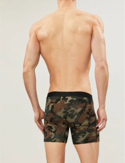 Shop Saxx Slim-fit Stretch-jersey Boxer Briefs In Camo