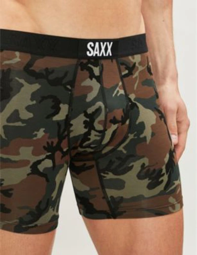 Shop Saxx Slim-fit Stretch-jersey Boxer Briefs In Camo