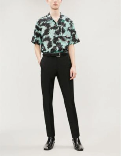 Shop Givenchy Patterned Relaxed-fit Cotton Shirt In Black Green