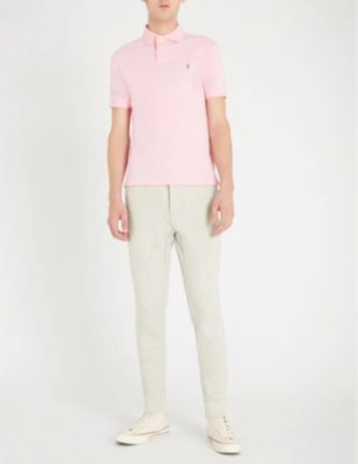 Shop Polo Ralph Lauren Logo-embroidered Slim-fit Cotton-piqué Polo Shirt In Taylor Rose