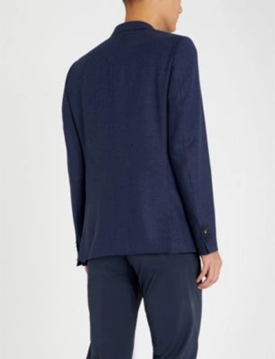 Shop Paul Smith Soho-fit Single-breasted Wool Blazer In Dk Blue