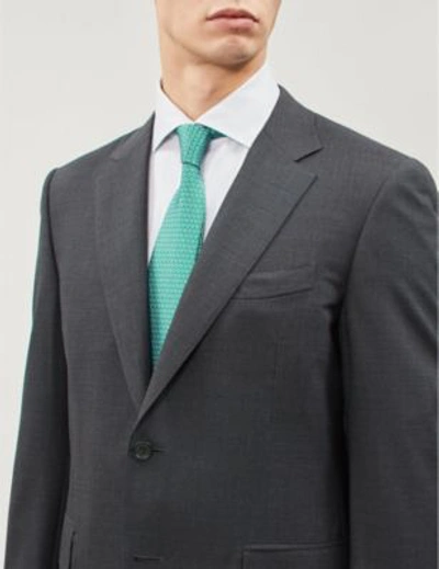 Shop Canali Single-breasted Wool Suit In Grey