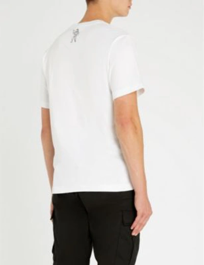 Shop Billionaire Boys Club Logo-print Cotton-jersey T-shirt In White