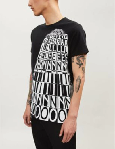 Shop Valentino Tower-print Cotton-jersey T-shirt In Nero
