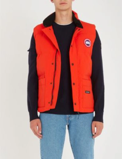 Shop Canada Goose Freestyle Crew Padded Shell-down Gilet In Monarch Orange