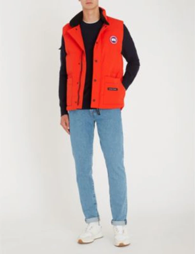 Shop Canada Goose Freestyle Crew Padded Shell-down Gilet In Monarch Orange