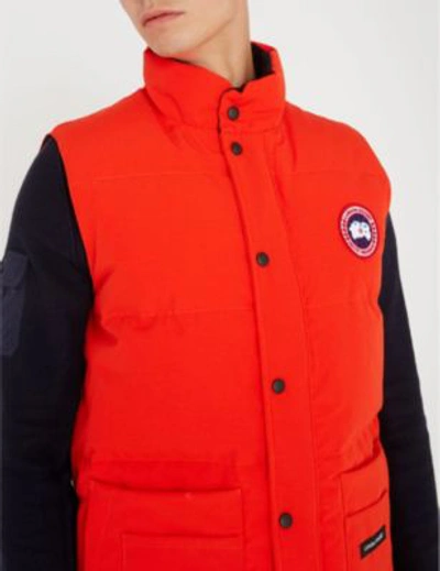 Shop Canada Goose Freestyle Crew Padded Shell-down Gilet In Monarch Orange