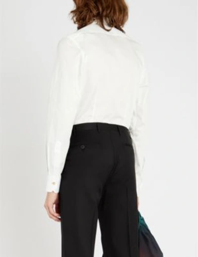 Shop Paul Smith Crystal-print Slim-fit Cotton-poplin Shirt In White