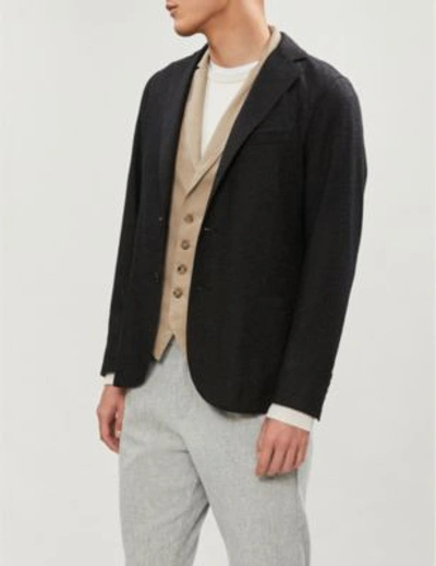 Shop Eleventy Stretch Cotton-twill Waistcoat In Sabbia