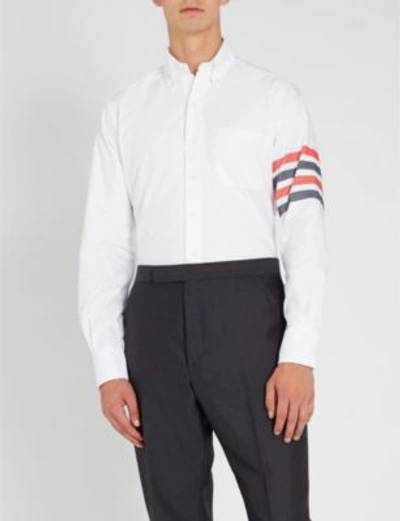 Shop Thom Browne Signature-stripe Regular-fit Cotton Shirt In Multicolour