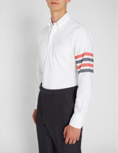 Shop Thom Browne Signature-stripe Regular-fit Cotton Shirt In Multicolour