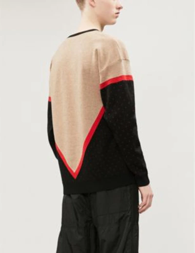Shop Givenchy Dragon-intarsia Wool Jumper In Black Beige