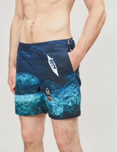 Shop Orlebar Brown Bulldog Swim Shorts In Deep Sea