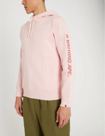 Shop A Bathing Ape X Swarovski Crystal-embellished Cotton-blend Jersey Hoody In Pink